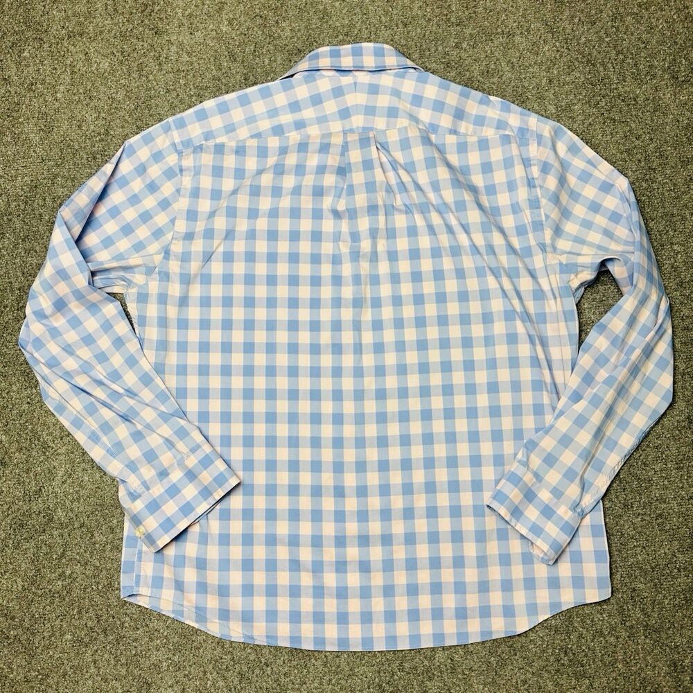 Lands End Traditional Fit Mens Long Sleeve Blue Pink Button Shirt 16-16.5 Large - Picture 3 of 7
